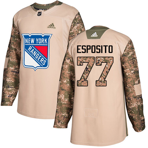 Adidas Rangers #77 Phil Esposito Camo Authentic Veterans Day Stitched NHL Jersey
